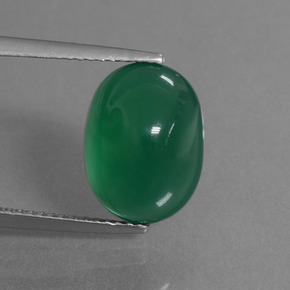 5,72 ctw natürlicher grüner Achat, Oval Schliff, Lichtdurchlässig