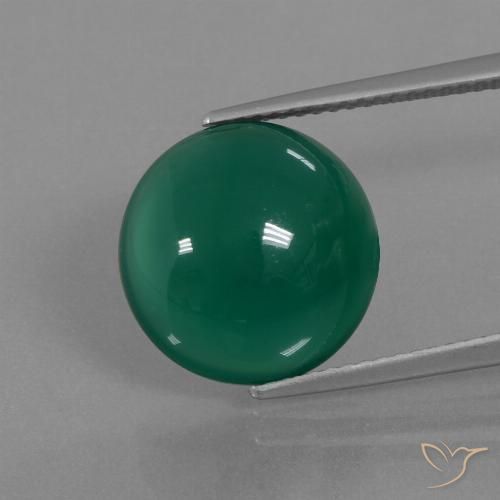 7.52ct Natürlicher Mittelgrün Achat, Oval, Lichtdurchlässig, Photo A