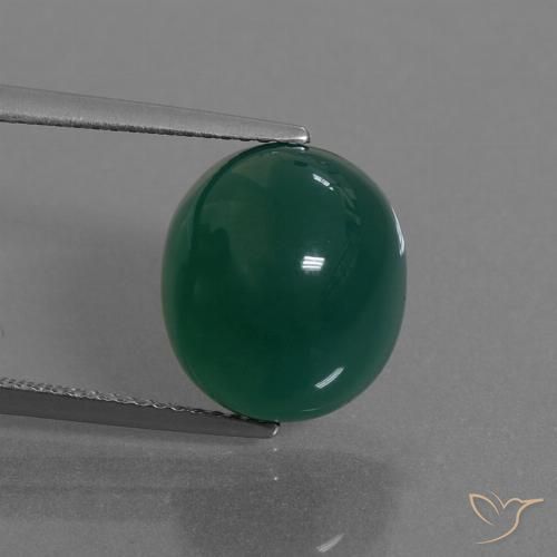 8.19ct Natürlicher Grün Achat, Oval, Lichtdurchlässig, Photo A