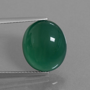 8,32 ctw natürlicher grüner Achat, Oval Schliff, Lichtdurchlässig