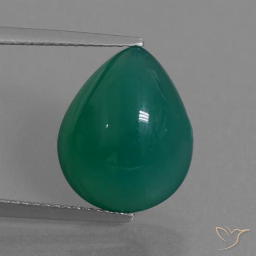 7.72ct Natürlicher Mittelgrün Achat, Birnenform, Lichtdurchlässig
