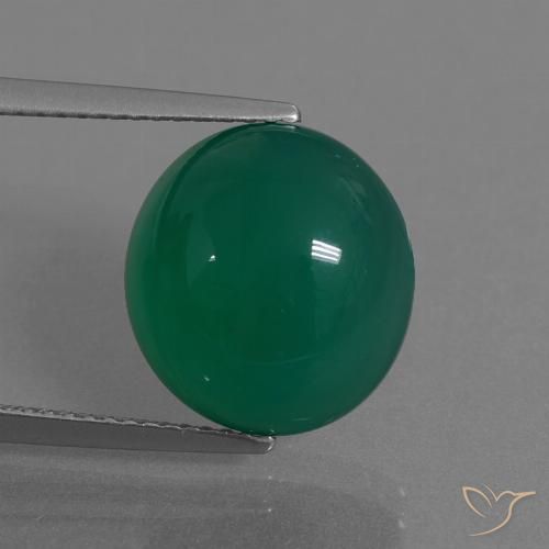 7.69ct Natürlicher Waldgrün Achat, Oval, Lichtdurchlässig
