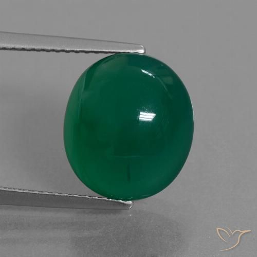7.27ct Natürlicher Grün Achat, Oval, Lichtdurchlässig