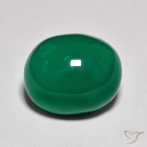 9.31ct Natürlicher Mittelgrün Achat, Oval, Lichtdurchlässig