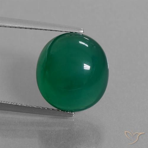 9.19ct Natürlicher Mittelgrün Achat, Oval, Lichtdurchlässig
