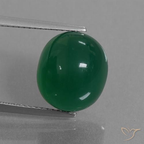 8.78ct Natürlicher gelblich-grün Achat, Oval, Lichtdurchlässig
