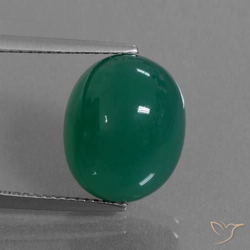 8.50ct Natürlicher Grün Achat, Oval, Lichtdurchlässig