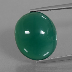 10,07 ctw natürlicher grüner Achat, Oval Schliff, Lichtdurchlässig