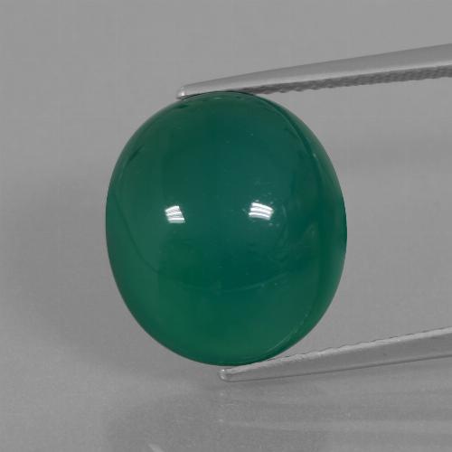 10,07 ctw natürlicher grüner Achat, Oval Schliff, Lichtdurchlässig
