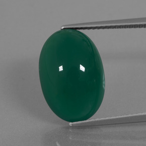 10,63 ctw natürlicher grüner Achat, Oval Schliff, Lichtdurchlässig