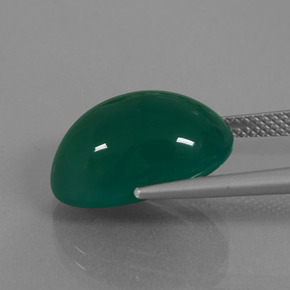10,63 ctw natürlicher grüner Achat, Oval Schliff, Lichtdurchlässig