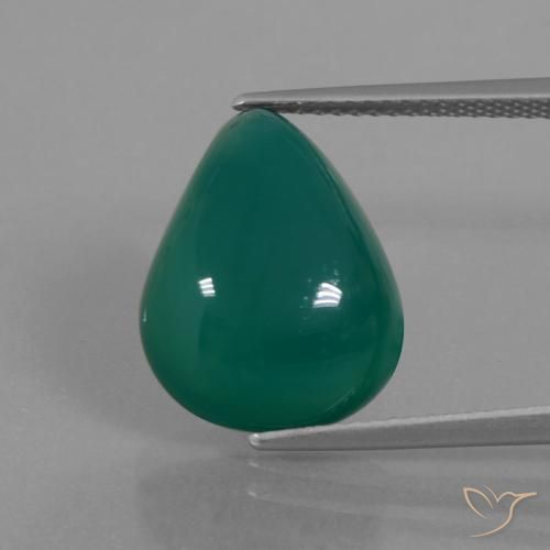 9.48ct Natürlicher Mittelgrün Achat, Birnenform, Lichtdurchlässig