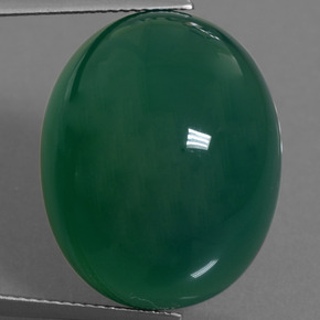 35,01 ctw natürlicher grüner Achat, Oval Schliff, Lichtdurchlässig