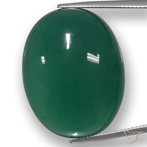 53.13ct Natürlicher Grün Achat, Oval, Lichtdurchlässig, Photo A