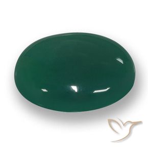 9,17 ctw natürlicher Mittleres Dunkelgrün Achat, Oval, Lichtdurchlässig