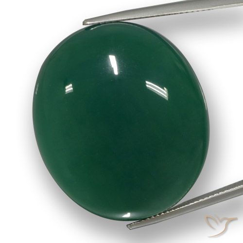 66.48ct Natürlicher Mittelgrün Achat, Oval, Lichtdurchlässig