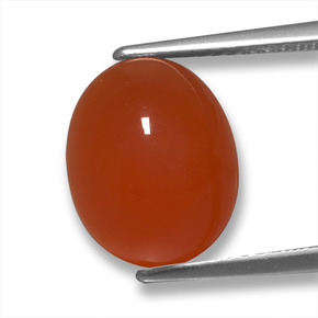 9,17 ctw natürlicher orange-rot Achat, Oval Schliff, Lichtdurchlässig