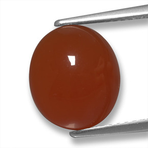 4,15 ctw natürlicher roter Achat, Oval Schliff, Lichtdurchlässig