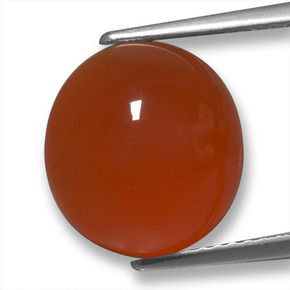9,17 ctw natürlicher orange-rot Achat, Oval Schliff, Lichtdurchlässig