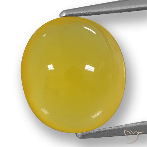 5.86ct Natürlicher Gelblich Gold Achat, Oval, Lichtdurchlässig