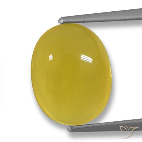 3.48ct Natürlicher Mittelgelb Achat, Oval, Lichtdurchlässig