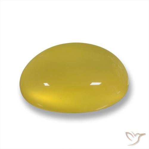 9,17 ctw natürlicher Mittelgelb Achat, Oval, Lichtdurchlässig