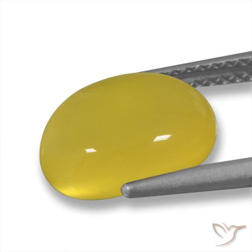 9,17 ctw natürlicher Mittelgelb Achat, Oval, Lichtdurchlässig