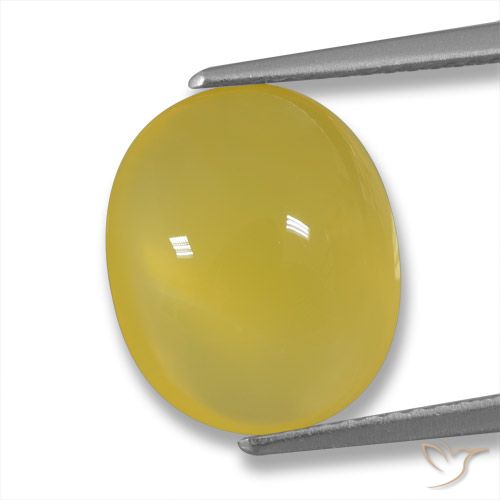 5.14ct Natürlicher Mittelgelb Achat, Oval, Lichtdurchlässig