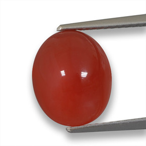 4,64 ctw natürlicher orangefarbener Achat, Oval Schliff, Lichtdurchlässig