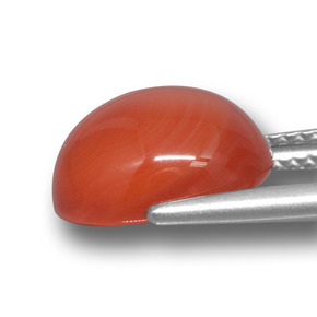 9,17 ctw natürlicher Orange Achat, Oval Schliff, Lichtdurchlässig