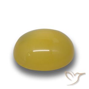 6,30 ctw natürlicher gelber Achat, Oval Schliff, Lichtdurchlässig