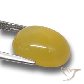 6,30 ctw natürlicher gelber Achat, Oval Schliff, Lichtdurchlässig