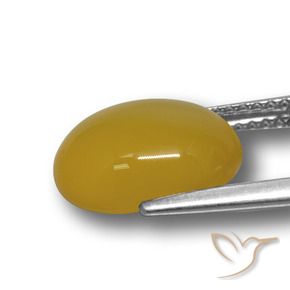 9,17 ctw natürlicher Sattes Gelb Achat, Oval, Lichtdurchlässig