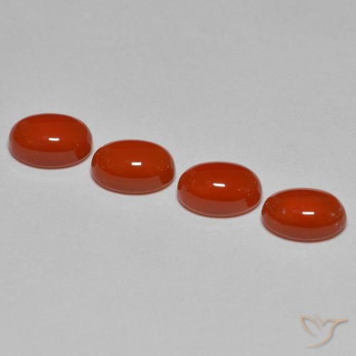 2.40 ct natürliche orange-rot Achat-Edelsteine, Oval Schliff, Lichtdurchlässig