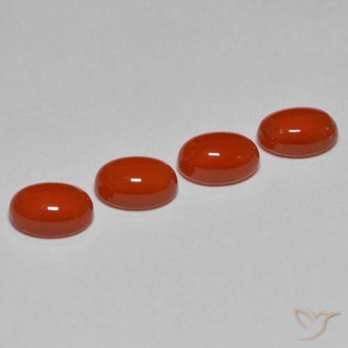 2.40 ct natürliche orange-rot Achat-Edelsteine, Oval Schliff, Lichtdurchlässig