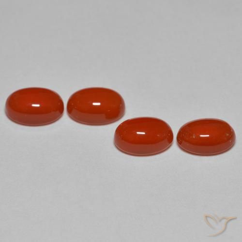 2.40 ct natürliche orange-rot Achat-Edelsteine, Oval Schliff, Lichtdurchlässig