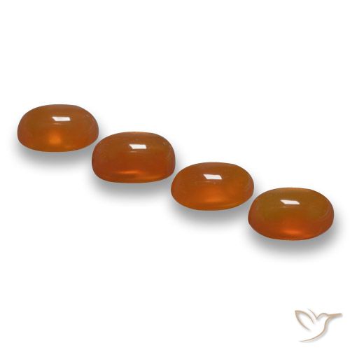 2.45 ct natürliche rötlich-orange Achat-Edelsteine, Oval, Lichtdurchlässig