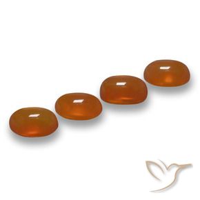 2.45 ct natürliche rötlich-orange Achat-Edelsteine, Oval, Lichtdurchlässig