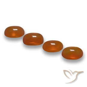 2.45 ct natürliche rötlich-orange Achat-Edelsteine, Oval, Lichtdurchlässig