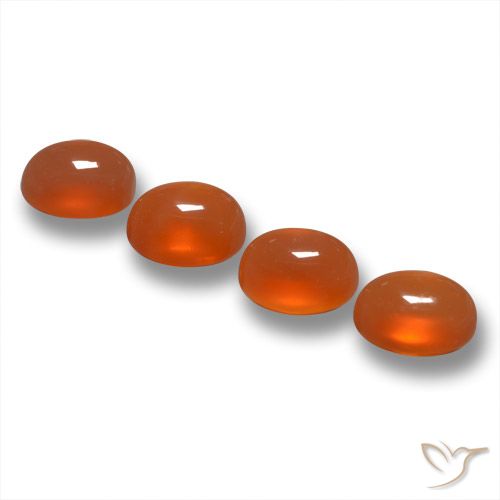 1.86 ct natürliche tieforange Achat-Edelsteine, Oval, Lichtdurchlässig