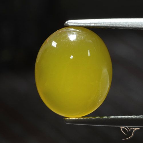 3.64ct Natürlicher Mittelhelles Gelb Achat, Oval, Lichtdurchlässig