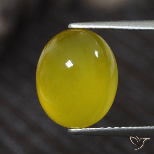 4.55ct Natürlicher Mittelhelles Gelb Achat, Oval, Lichtdurchlässig