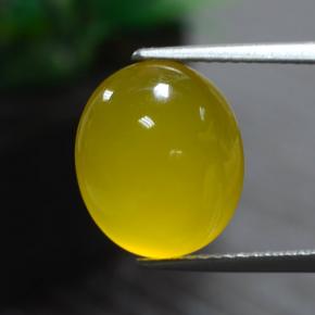5,51 ctw natürlicher gelber Achat, Oval Schliff, Lichtdurchlässig