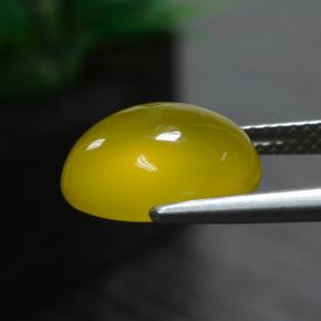 5,51 ctw natürlicher gelber Achat, Oval Schliff, Lichtdurchlässig