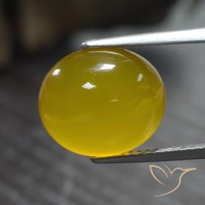 9,17 ctw natürlicher Dunkel gelb Achat, Oval, Lichtdurchlässig