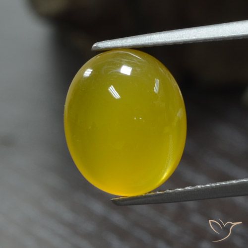 9,17 ctw natürlicher Mittelhelles Gelb Achat, Oval, Lichtdurchlässig