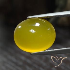 9,17 ctw natürlicher Mittelhelles Gelb Achat, Oval, Lichtdurchlässig