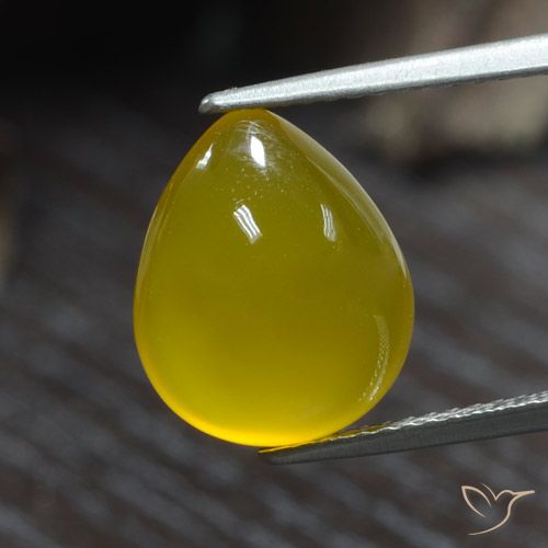 9,17 ctw natürlicher Gelblich Gold Achat, Birnenform, Lichtdurchlässig