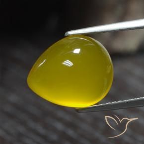 9,17 ctw natürlicher Gelblich Gold Achat, Birnenform, Lichtdurchlässig