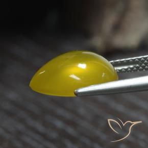 9,17 ctw natürlicher Gelblich Gold Achat, Birnenform, Lichtdurchlässig